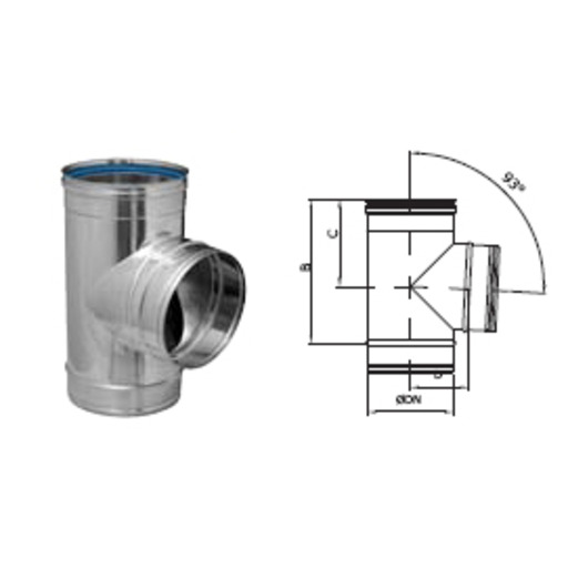 T inox-316 S/P Ø 80-93º c/junta PELLETS DINAK